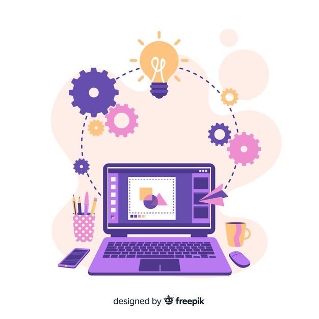 Premium Vector | Graphic design creative process concept